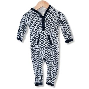 Tea Collection Hooded One Piece Geometric Print With Pocket Size 6-12M